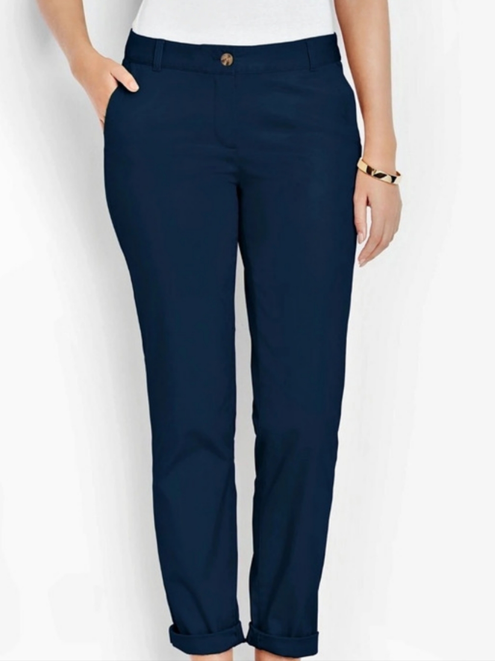 Talbots The Weekend Chino Straight Leg Chino Pants in Blue Size 16W NWT
